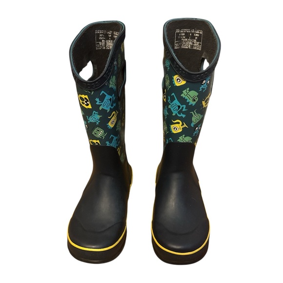 Bogs Kids' Black and Yellow Patterned Rain Boots - Picture 1 of 5